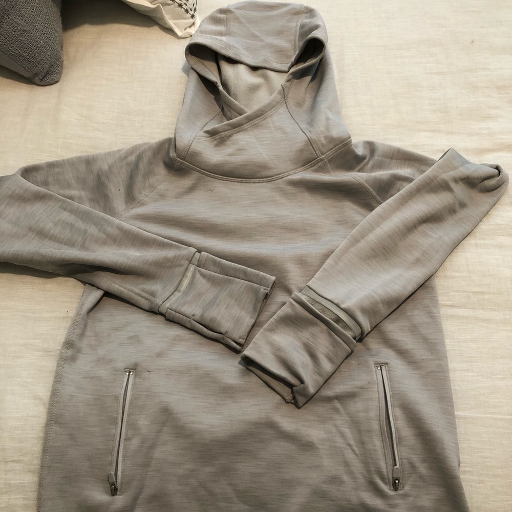 GAP Grey/Silver fleece lined activewear hoodie